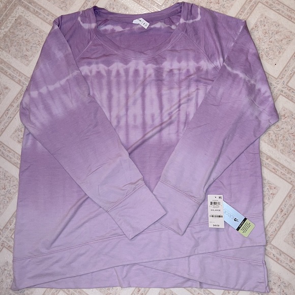 Lightweight Long Sleeve Crew Neck Shirt Women’s Size XXL Purple TieDye NEW - Picture 9 of 9